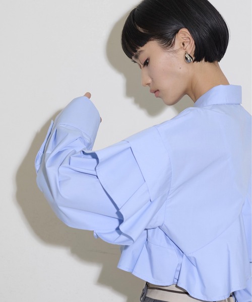 THE YOn（ザヨン）の「アシメラッフルデザインシャツ（シャツ