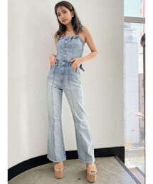 GYDA | BACKリボンデニムロンパース(サロペット/オーバーオール)