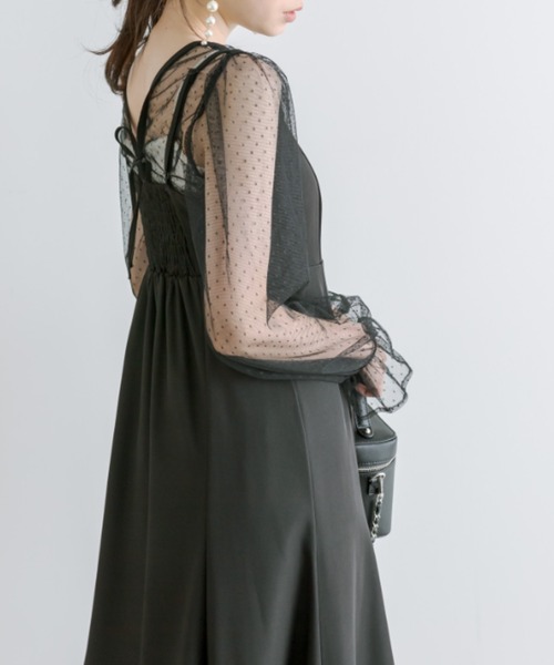 OLIVE des OLIVE(オリーブデオリーブ)の「【WEB限定】マルチウェイワンピース 1041180040(ドレス・レディース・チャコールグレー/ブラック・FREE)」の4枚目の写真