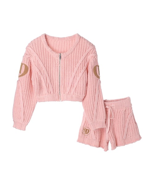 DURAS(デュラス)の「Logo Knit Setup(セットアップ・レディース・チャコールグレー/ピンク/ブルー・FREE)」の6枚目の写真