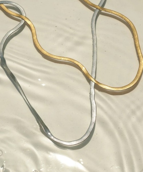 GOLDY（ゴールディ）の「【GOLDY】アレルギー対応 フラット チェーン ショート ステンレス ネックレス / 3230215（ネックレス・レディース・シルバー/ゴールド・FREE）」の7枚目の写真