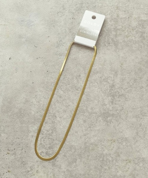 GOLDY（ゴールディ）の「【GOLDY】アレルギー対応 フラット チェーン ショート ステンレス ネックレス / 3230215（ネックレス・レディース・シルバー/ゴールド・FREE）」の6枚目の写真