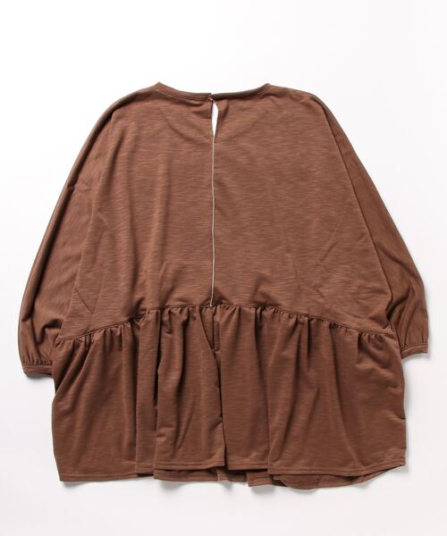 チャイハネ(チャイハネ)の「【チャイハネ】スラブオーバーサイズトップス(Tシャツ/カットソー・レディース・ブルー/ブラウン/ホワイト/ブラック・FREE)」の12枚目の写真