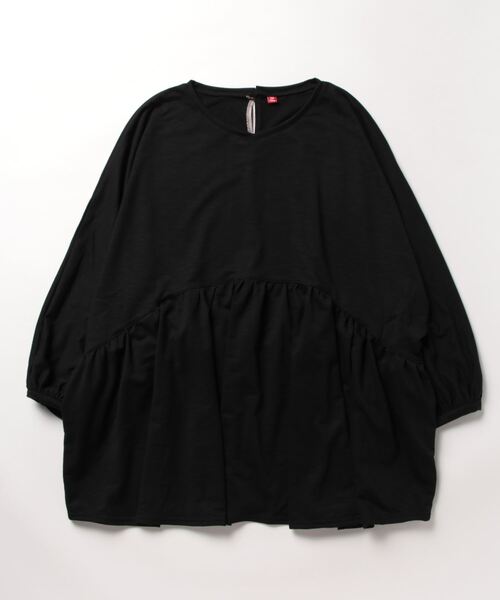 チャイハネ(チャイハネ)の「【チャイハネ】スラブオーバーサイズトップス(Tシャツ/カットソー・レディース・ブルー/ブラウン/ホワイト/ブラック・FREE)」の5枚目の写真