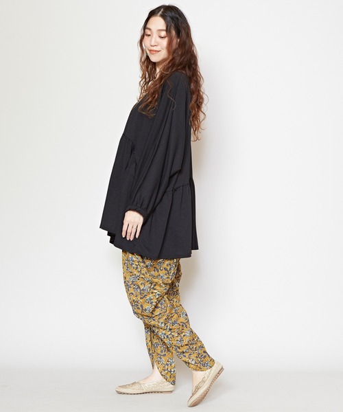 チャイハネ(チャイハネ)の「【チャイハネ】スラブオーバーサイズトップス(Tシャツ/カットソー・レディース・ブルー/ブラウン/ホワイト/ブラック・FREE)」の7枚目の写真