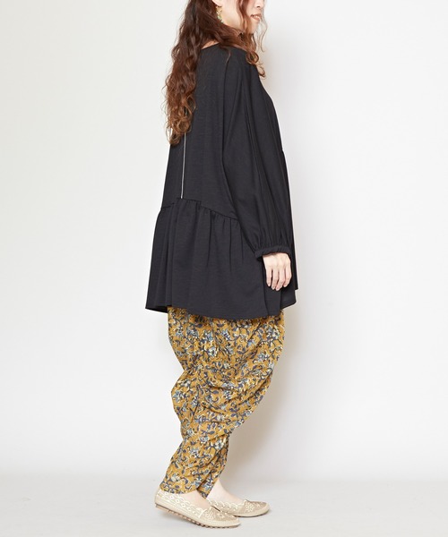 チャイハネ(チャイハネ)の「【チャイハネ】スラブオーバーサイズトップス(Tシャツ/カットソー・レディース・ブルー/ブラウン/ホワイト/ブラック・FREE)」の8枚目の写真