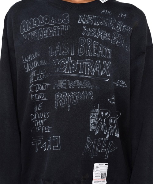 Maison MIHARA YASUHIRO ブラック スウェット Maison MIHARA YASUHIRO（メゾンミハラヤスヒロ）の「Distressed