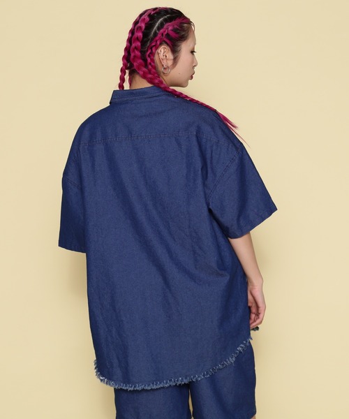 WHITELAND（ホワイトランド）の「【WEB&DEPOT限定】WHITELAND/ホワイトランド/OWL/DENIM SSH（シャツ/ブラウス・レディース・ブラック/インディゴブルー・M/L）」の3枚目の写真