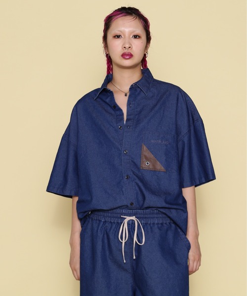 WHITELAND（ホワイトランド）の「【WEB&DEPOT限定】WHITELAND/ホワイトランド/OWL/DENIM SSH（シャツ/ブラウス・レディース・ブラック/インディゴブルー・M/L）」の5枚目の写真