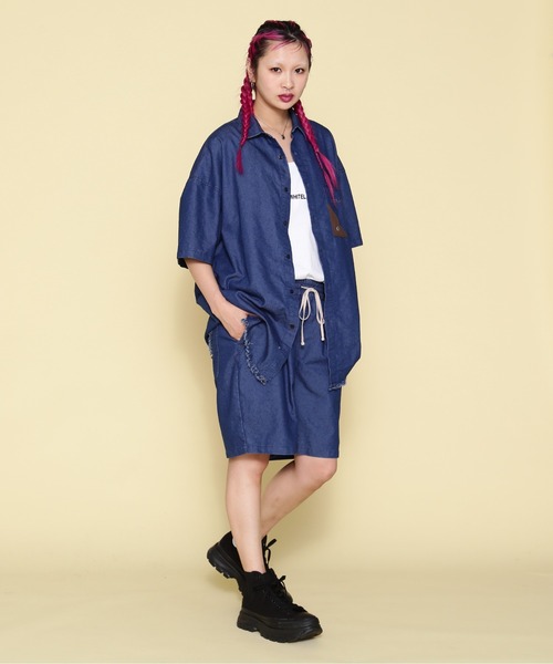 WHITELAND（ホワイトランド）の「【WEB&DEPOT限定】WHITELAND/ホワイトランド/OWL/DENIM SSH（シャツ/ブラウス・レディース・ブラック/インディゴブルー・M/L）」の8枚目の写真