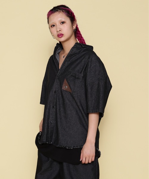 WHITELAND（ホワイトランド）の「【WEB&DEPOT限定】WHITELAND/ホワイトランド/OWL/DENIM SSH（シャツ/ブラウス・レディース・ブラック/インディゴブルー・M/L）」の10枚目の写真