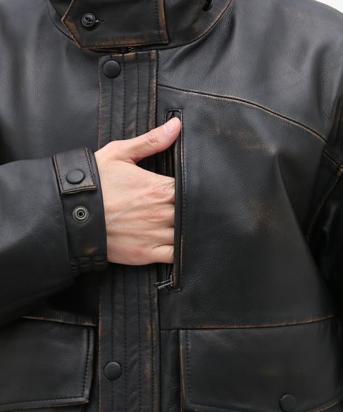 CCU シーシーユー　morgan bomber JKT レザー セール】【CCU / シーシーユー】MORGAN BOMBER JACKET（ブルゾン