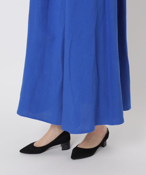 【新品】SIMPLICITE 黒リネンレーヨンスリーブレスワンピース リネンレーヨンスリーブレスワンピース（ワンピース）｜B.C