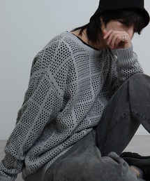 REGIEVO(WG{)mesh knit crew neck / bVjbgN[lbN unisex(jbg/Z[^[)