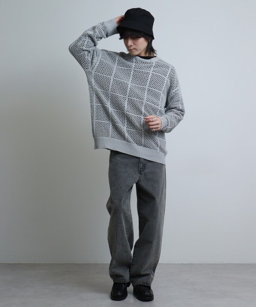 mesh knit crew neck / メッシュニットクルーネック unisex