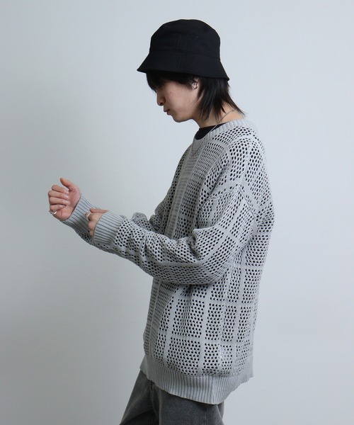 mesh knit crew neck / メッシュニットクルーネック unisex