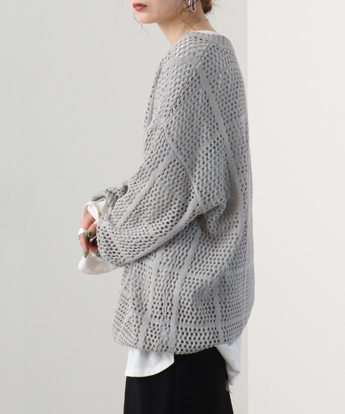 REGIEVO(レジエボ)の「mesh knit crew neck / メッシュニットクルーネック unisex(ニット/セーター・メンズ・ブラック/ホワイト・M/L)」の18枚目の写真