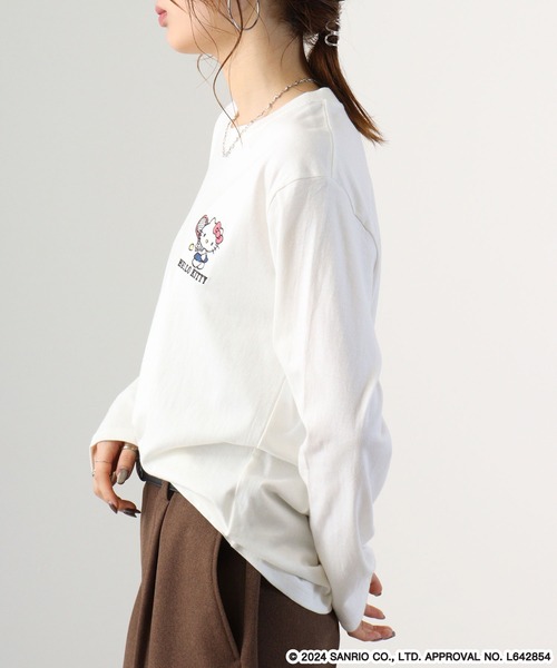 sanrio(サンリオ)の「Sanrio characters 長袖Tシャツ ハローキティ/けろけろけろっぴ/バッドばつ丸(Tシャツ/カットソー・メンズ・ネイビー/ブラック系/ブルー系その他/オートミール/チャコール/ホワイト/ブラック系1/ネイビー系/チャコールグレー/ブラック系2/ネイビー系2/ブラック/グレイッシュベージュ/ピンク系その他/ホワイト系/ブルー系その他2・M/L/LL)」の19枚目の写真