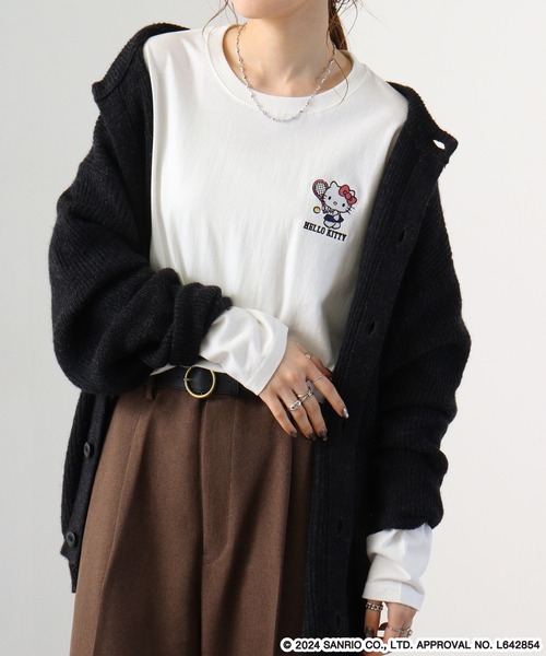 sanrio(サンリオ)の「Sanrio characters 長袖Tシャツ ハローキティ/けろけろけろっぴ/バッドばつ丸(Tシャツ/カットソー・メンズ・ネイビー/ブラック系/ブルー系その他/オートミール/チャコール/ホワイト/ブラック系1/ネイビー系/チャコールグレー/ブラック系2/ネイビー系2/ブラック/グレイッシュベージュ/ピンク系その他/ホワイト系/ブルー系その他2・M/L/LL)」の17枚目の写真