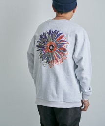 ビッグフラワー刺繍 クルーネックスウェット