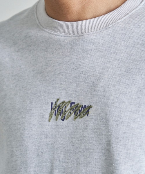 NO NEED（ノーニード）の「ビッグフラワー刺繍 クルーネックスウェット（スウェット・メンズ・チャコールグレー/グレー・M/L）」の19枚目の写真