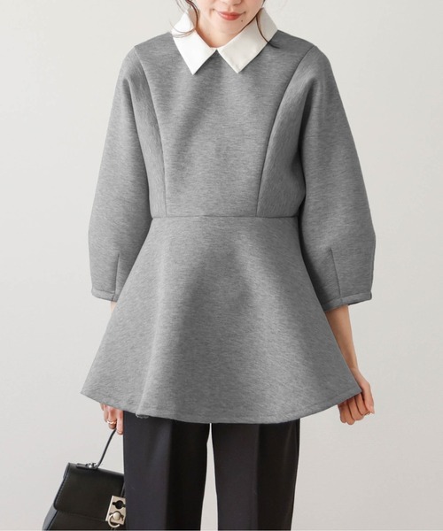 AMELY（エミリー）の「2Wayぺプラムトップス（Tシャツ/カットソー・レディース・ベージュ/ネイビー/グレー/ブラック・フリー）」の20枚目の写真