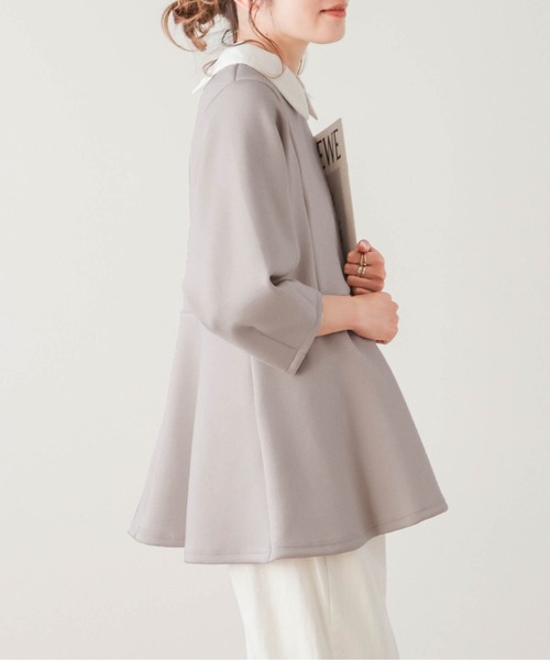 AMELY（エミリー）の「2Wayぺプラムトップス（Tシャツ/カットソー・レディース・ベージュ/ネイビー/グレー/ブラック・フリー）」の7枚目の写真