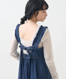 FREAK'S STORE（フリークスストア）の「デニムフリルリボン ワンピース（ワンピース）」
