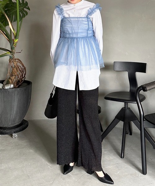 mysty woman(ミスティウーマン)の「ラメプリーツイージーパンツ 113512(その他パンツ・レディース・ブラック/シルバー・FREE)」の13枚目の写真