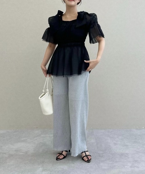 mysty woman(ミスティウーマン)の「ラメプリーツイージーパンツ 113512(その他パンツ・レディース・ブラック/シルバー・FREE)」の19枚目の写真