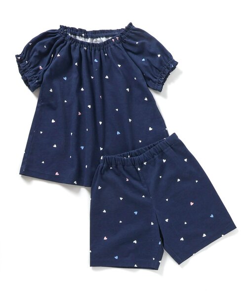 apres les cours（アプレレクール）の「【接触冷感・吸水速乾】バラエティ総柄GIRLS半袖パジャマ（ルームウェア/パジャマ・キッズ・オフホワイト/ピンク/ネイビー・80/90/100/110/120/130）」の6枚目の写真