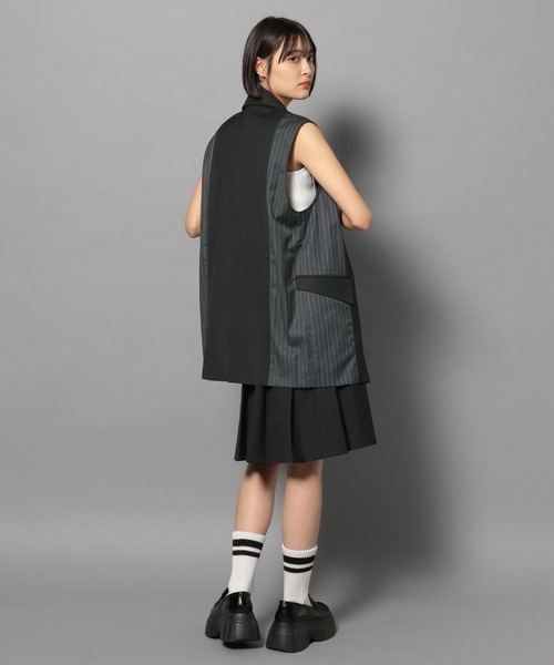 Anui（アニュイ）の「【UNISEX】サイドストライプブレザーベスト