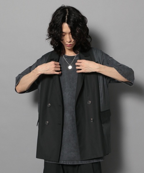 Anui（アニュイ）の「【UNISEX】サイドストライプブレザーベスト（テーラードジャケット・レディース・ブラック/グレー・MEDIUM）」の9枚目の写真