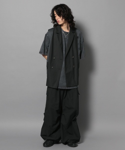 Anui（アニュイ）の「【UNISEX】サイドストライプブレザーベスト（テーラードジャケット・レディース・ブラック/グレー・MEDIUM）」の13枚目の写真