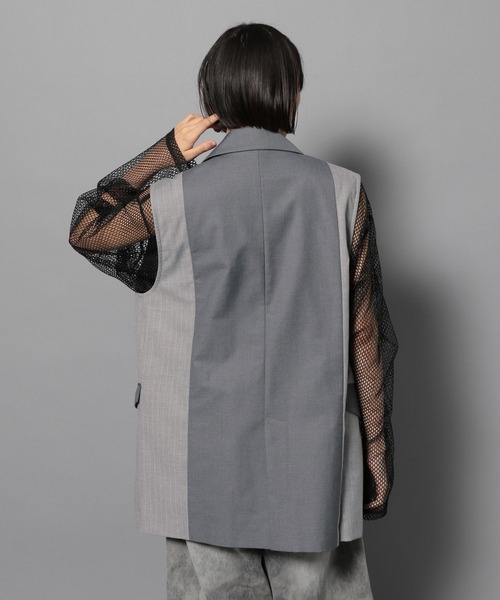 Anui（アニュイ）の「【UNISEX】サイドストライプブレザーベスト（テーラードジャケット・レディース・ブラック/グレー・MEDIUM）」の19枚目の写真