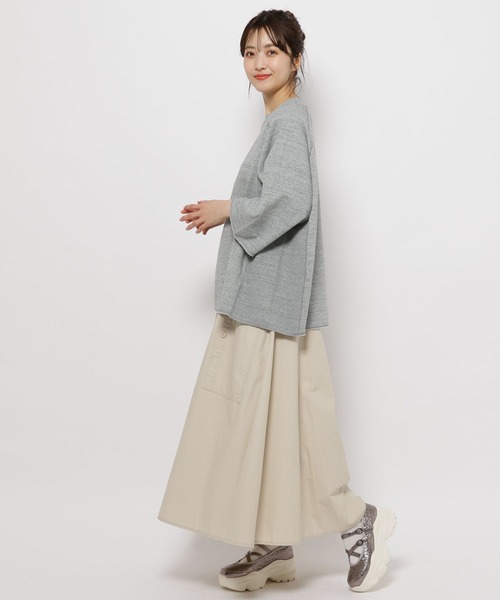 niko and...(ニコアンド)の「ミニ裏毛ステッチプルオーバー(Tシャツ/カットソー・レディース・グレー/ナチュラル/グリーン/ピンク・SHORT/TALL)」の8枚目の写真