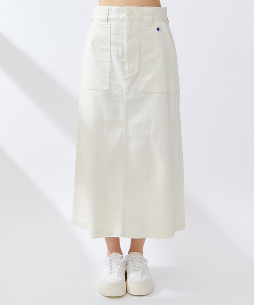 ATON コットンツイル ロングスカート ベージュ Maison de Beige（メゾンドベージュ）の「《Maison de Beige