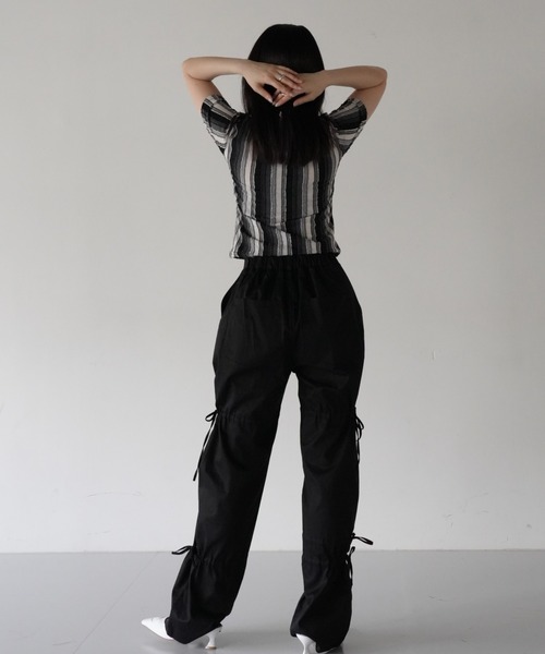 Uenui（ウニュイ）の「stripe fluff tops（Tシャツ/カットソー・レディース・カーキ/ブラック・FREE）」の9枚目の写真