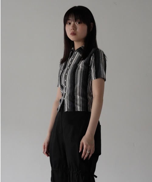 tシャツ stripe fluff tops レディース stripe fluff tops（Tシャツ/カットソー）｜Uenui（ウニュイ）の