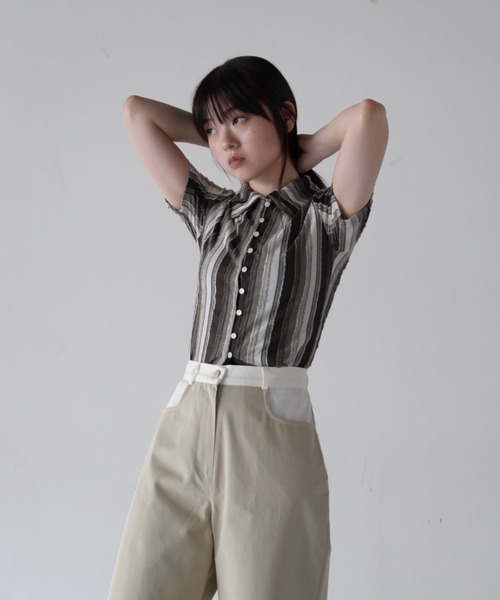 tシャツ stripe fluff tops レディース stripe fluff tops（Tシャツ/カットソー）｜Uenui（ウニュイ）の