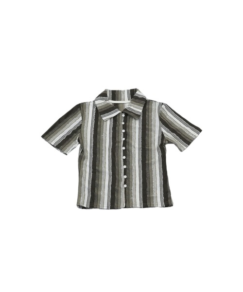 Uenui（ウニュイ）の「stripe fluff tops（Tシャツ/カットソー・レディース・カーキ/ブラック・FREE）」の15枚目の写真