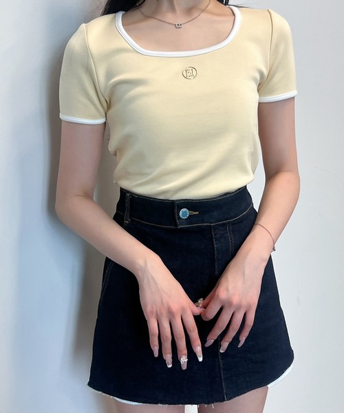 eimyモチーフロゴパイピングTシャツ（Tシャツ/カットソー）｜eimy istoire（エイミーイストワール）