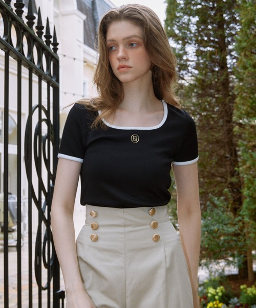 eimyモチーフロゴパイピングTシャツ（Tシャツ/カットソー）｜eimy istoire（エイミーイストワール）