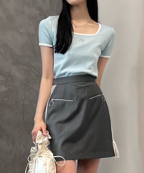 eimyモチーフロゴパイピングTシャツ（Tシャツ/カットソー）｜eimy istoire（エイミーイストワール）