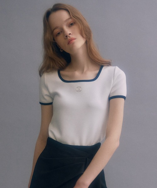 eimyモチーフロゴパイピングTシャツ（Tシャツ/カットソー）｜eimy istoire（エイミーイストワール）