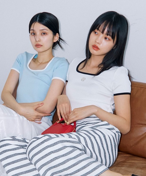 eimyモチーフロゴパイピングTシャツ（Tシャツ/カットソー）｜eimy istoire（エイミーイストワール）