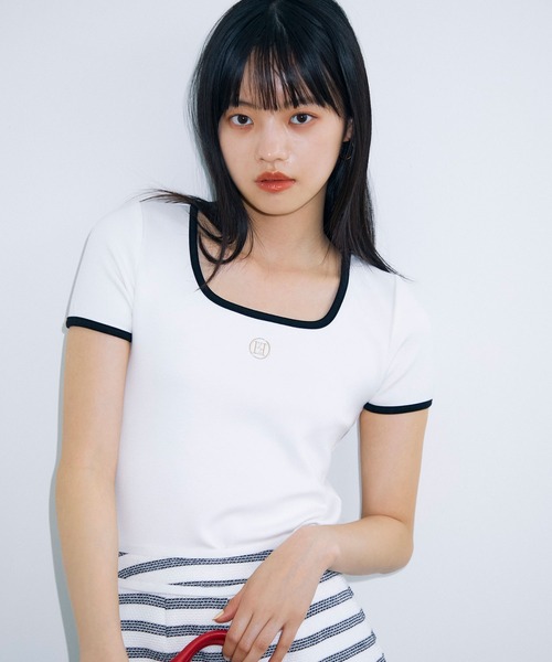 eimyモチーフロゴパイピングTシャツ（Tシャツ/カットソー）｜eimy istoire（エイミーイストワール）