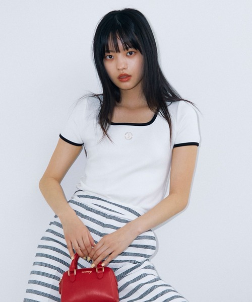 eimyモチーフロゴパイピングTシャツ（Tシャツ/カットソー）｜eimy istoire（エイミーイストワール）