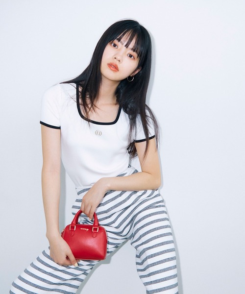 eimyモチーフロゴパイピングTシャツ（Tシャツ/カットソー）｜eimy istoire（エイミーイストワール）