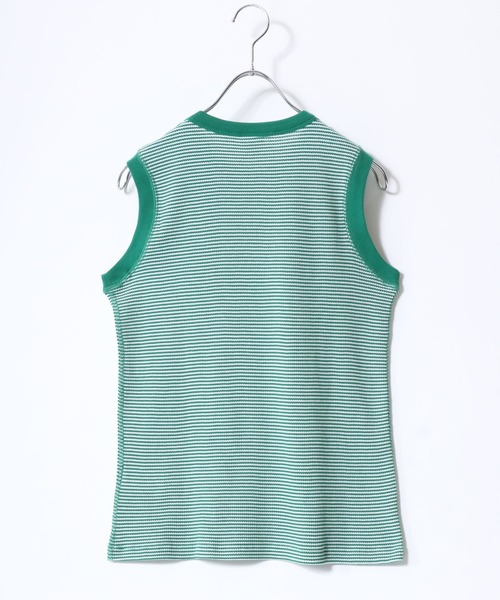 Healthknit(ヘルスニット)の「Healthknit(ヘルスニット)ベーシックワッフル クルーネックノースリーブTシャツ/パックT/無地 ボーダー(Tシャツ/カットソー・レディース・グリーン系その他/ブラック/イエロー系その他/ホワイト×ブラック/ピンク/オフホワイト/ブルー系その他/ブルー系その他2・M)」の17枚目の写真